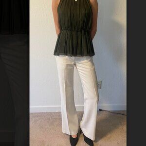 Tory Burch - Fully Lined Ivory Trousers, Size 4